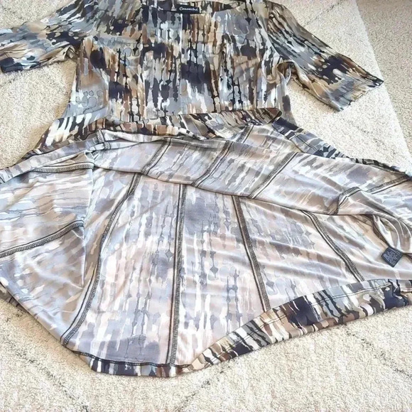 Connected Apparel Fit Flare Dress Women's Size 12 Multicolored Watercolor A-Line - Picture 9 of 12